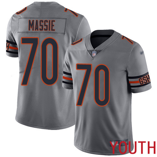 Chicago Bears Limited Silver Youth Bobby Massie Jersey NFL Football #70 Inverted Legend->youth nfl jersey->Youth Jersey